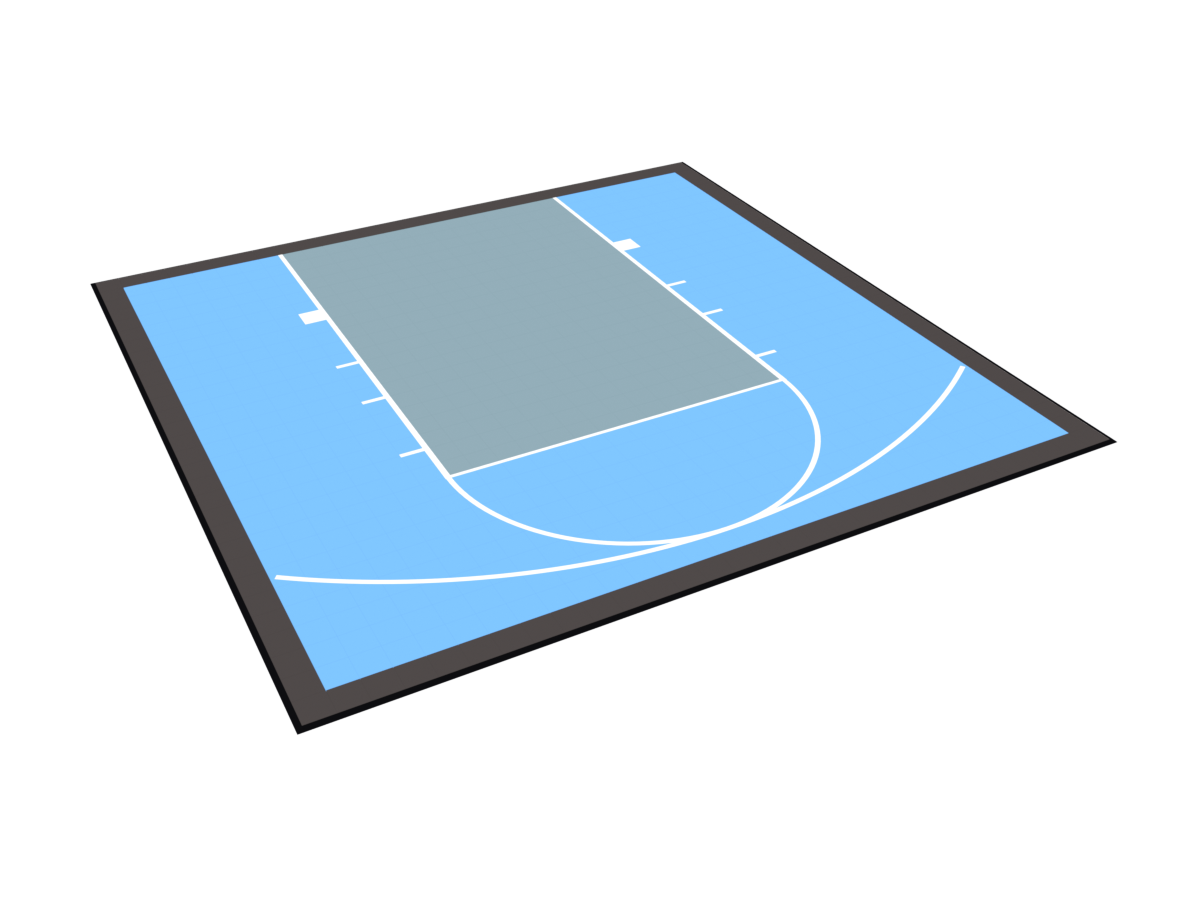 VersaCourt Square Shooting Court kit in Light Blue / Titanium / Graphite